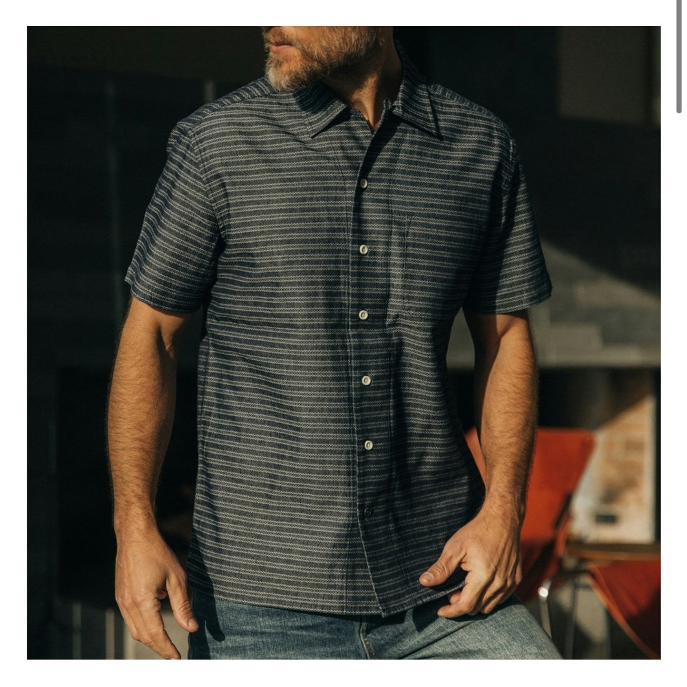 The Hawthorne Shirt Taylor Stitch Striped Navy Shirt